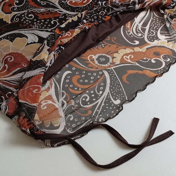 Schott NYC 70s Vintage Abstract Print Mesh Top - Picture 9 of 16